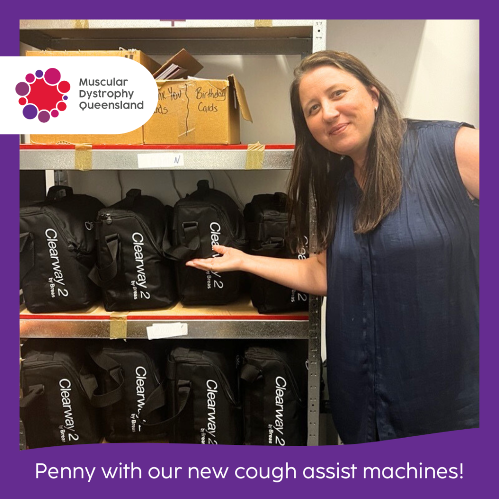 Penny Deavin CEO of MDQ with 8 brand new cough assist devices